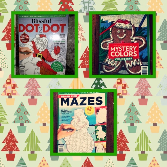 🎄”MYSTERY COLORS”, “BRAIN FUN MAZES” & “BLISSFUL DOT2DOT”🎄 PUZZLE BOOKS LOT! - Picture 1 of 13